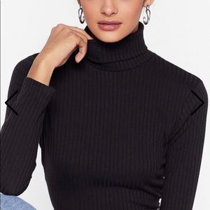 Nasty Gal Ribbed Turtleneck Top